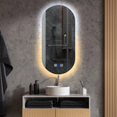 LED Spiegel Oval | Touch-Schalter | Anti-Beschlag-Funktion | Einstellbare Farbtemperatur - Reyze Seria Ambient Model 1